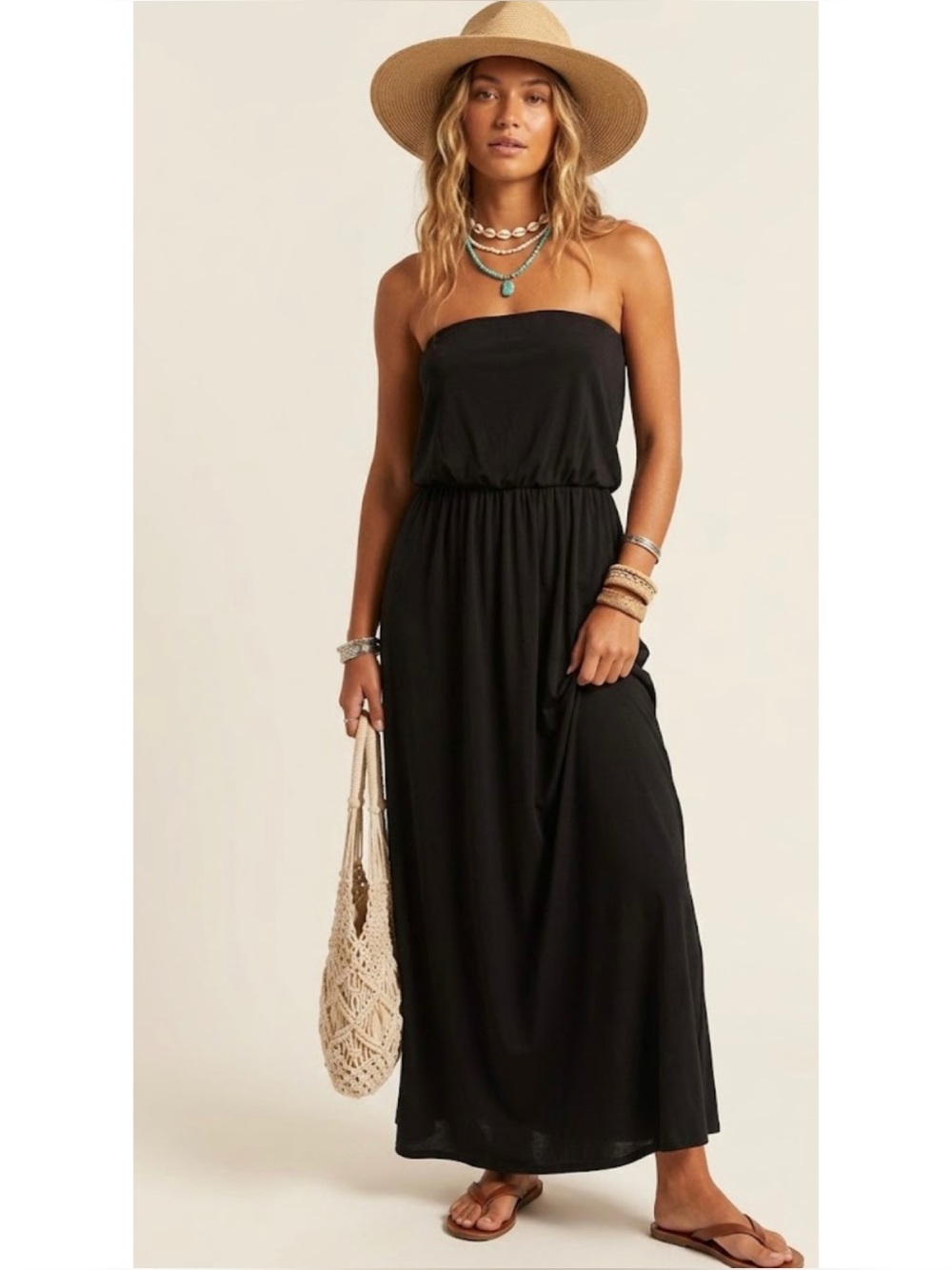 Forcynthia Beachwear Strapless Mesh Semi-Sheer Maxi Dress Swim Cover
